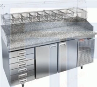 Стол для пиццы HICOLD PZ4-11/GN 6R (с витриной)