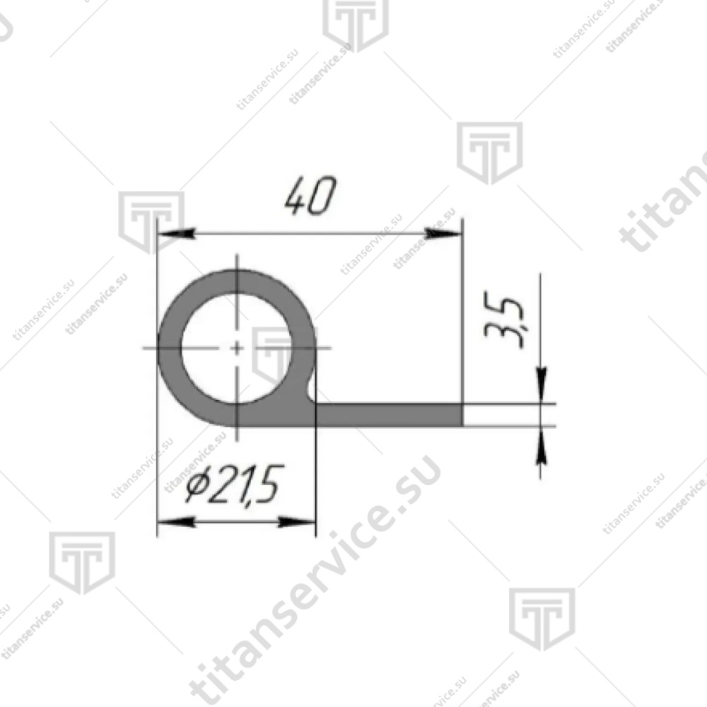 P-образный универсальный уплотнитель для ротационных печей Восход Муссон-Ротор/Ротор-Агро 162-II-60 - фото №1