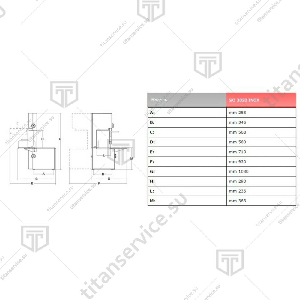 Пила для резки мяса SIRMAN SO-2020 INOX 3Ф. CE - фото №6