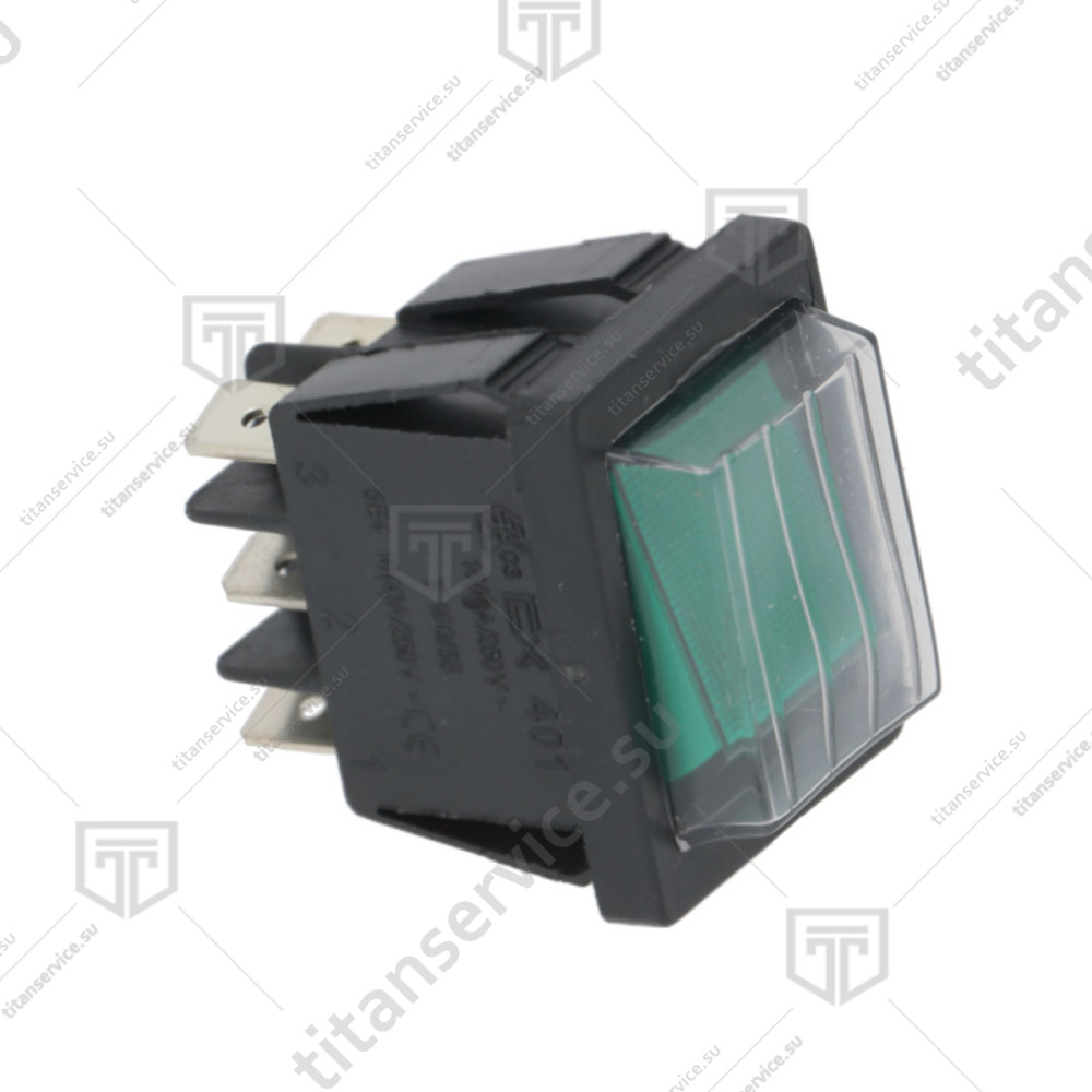 Переключатель зеленый биполярный 250V 16A для посудомоечной машины Dihr GASTRO 15050 - фото №1