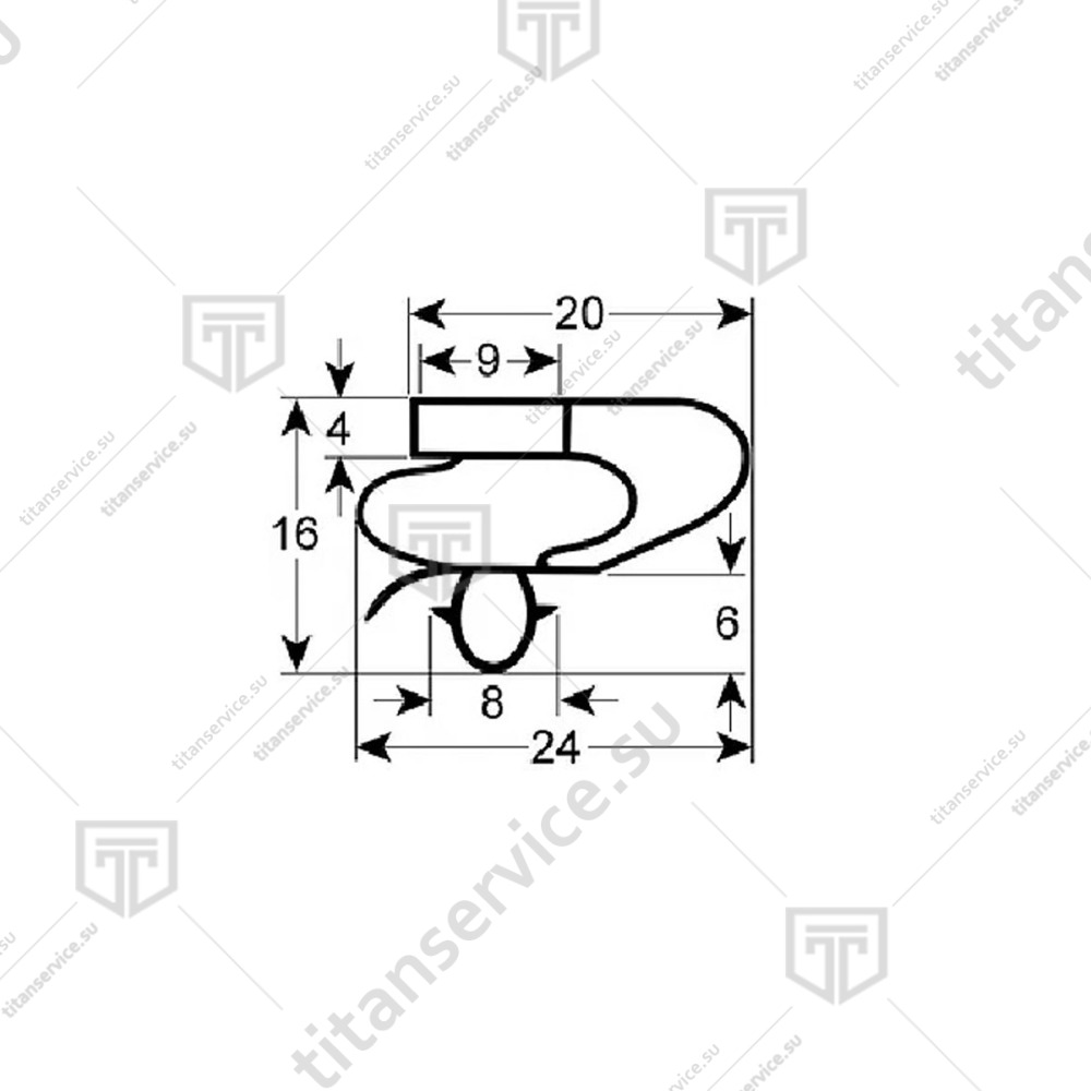 Уплотнитель двери для стола холодильного 610х400мм Tefcold CK7210 - фото №1
