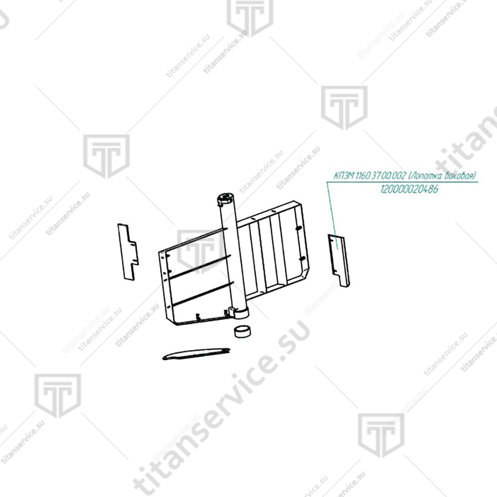 Лопатка боковая КПЭМ.1160.37.00.002 фторопласт Ф4 для котла пишеварочного КПЭМ - фото №1
