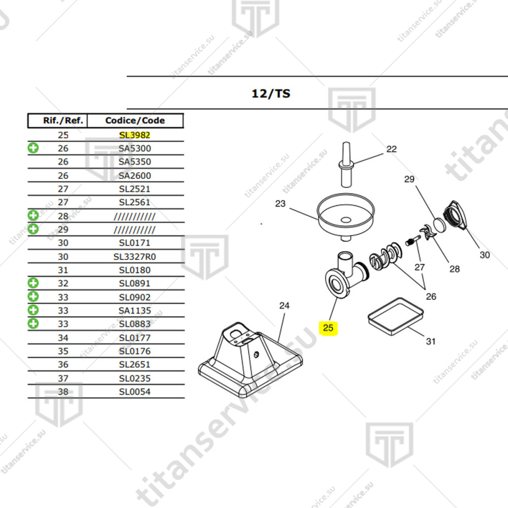Корпус для мясорубки Fimar 12/TS Unger SL3982 - фото №1