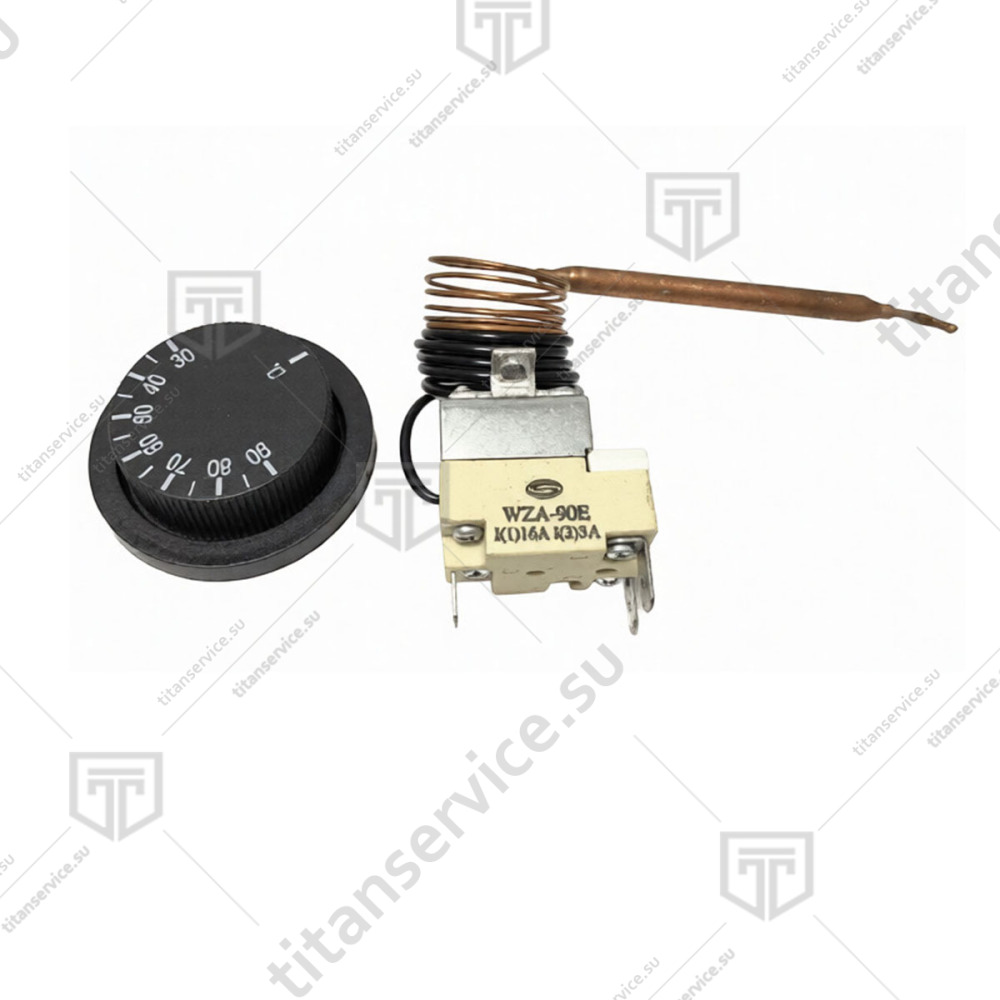 Термостат (терморегулятор) капиллярный 30-90°С градусов WZA-90E 1,0 м (с ручкой) - фото №1