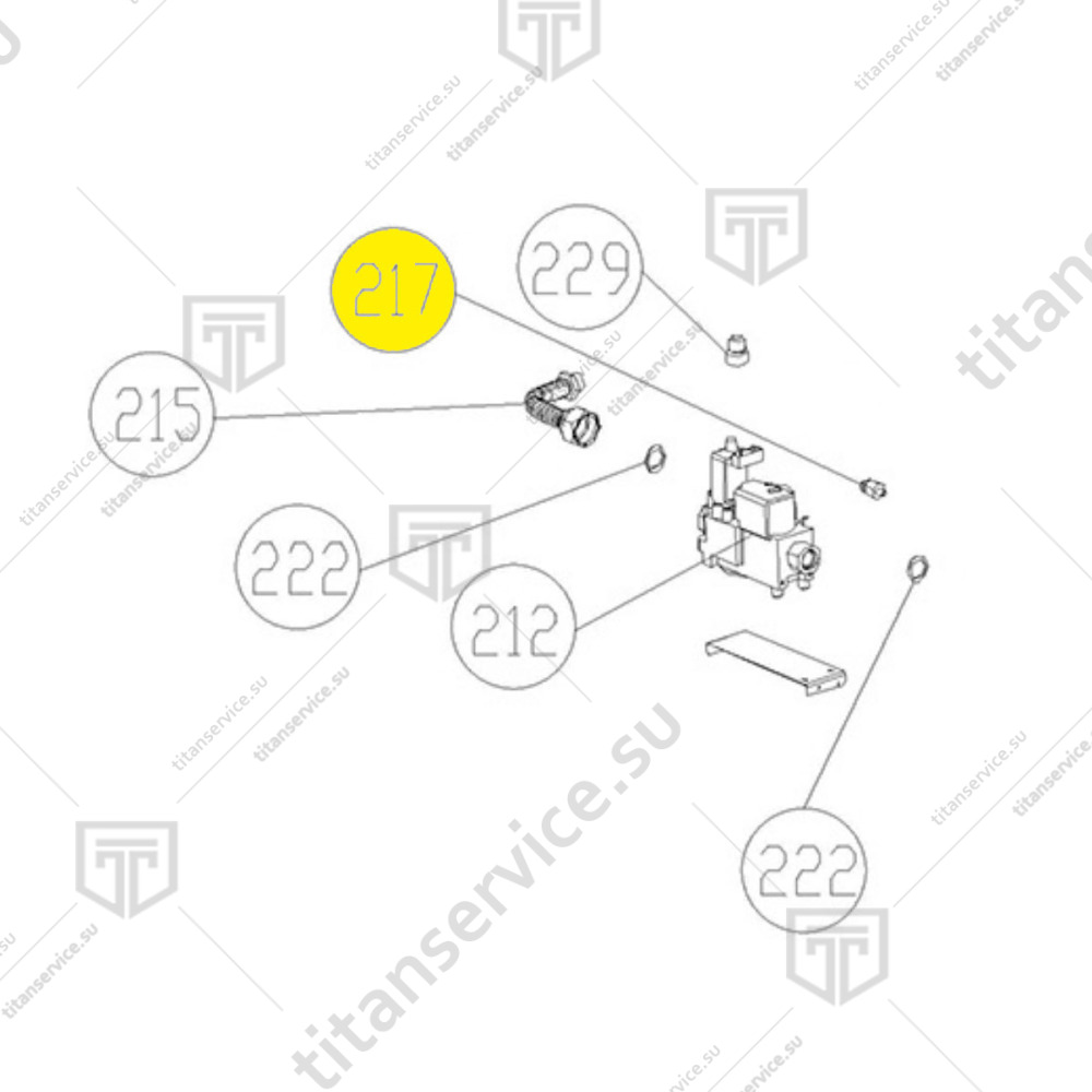 Штифт горелки форсунка передний для пароконвектомата Unox XVC 315/515/715 G TF1045A0 - фото №1