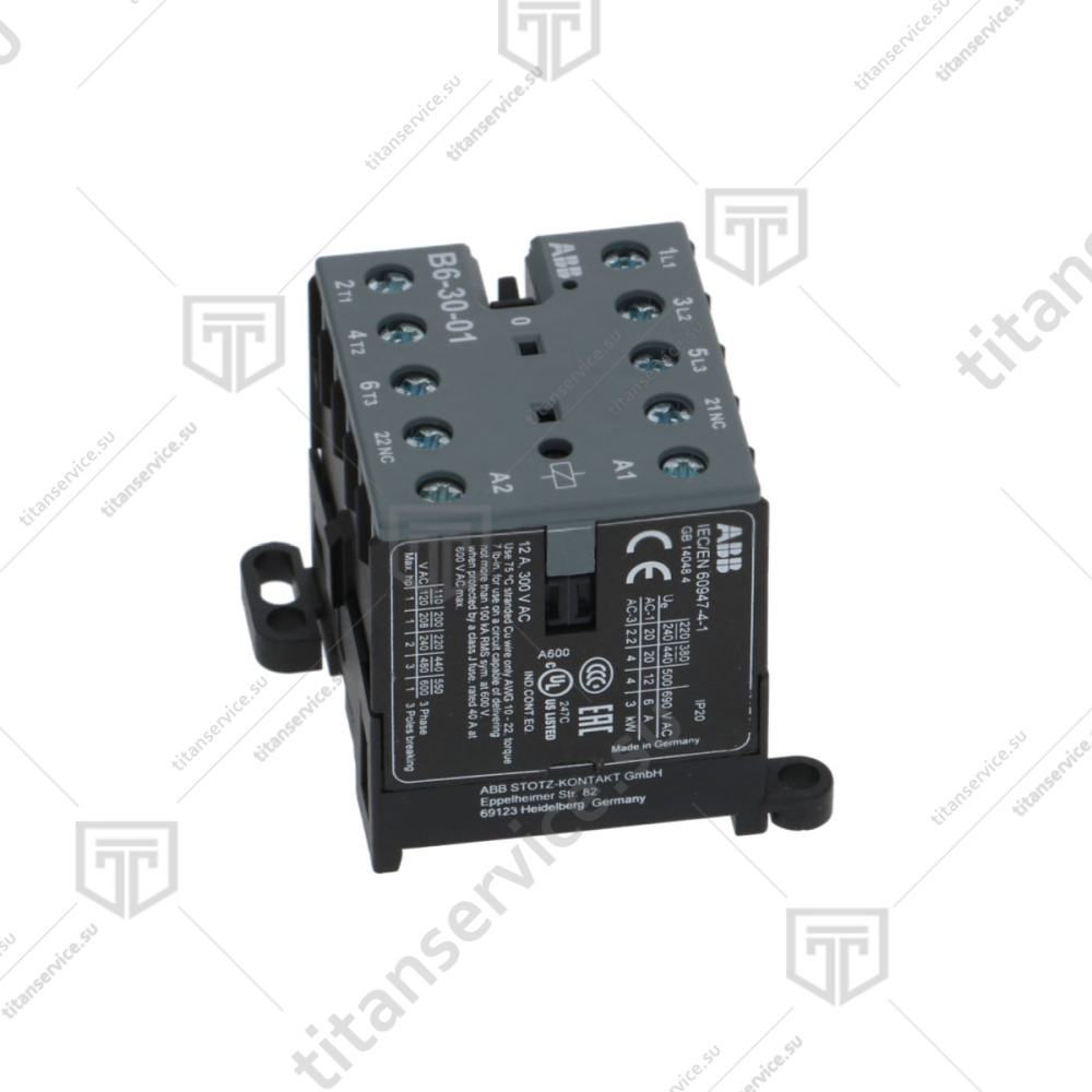 Контактор ABB B6-30-01 240В 50Гц для посудомоечной машины Comenda 120461 - фото №2