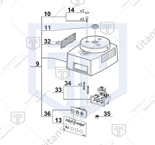 Корпус двигателя в сборе куттера R2 A Robot Coupe 29190 - фото №1