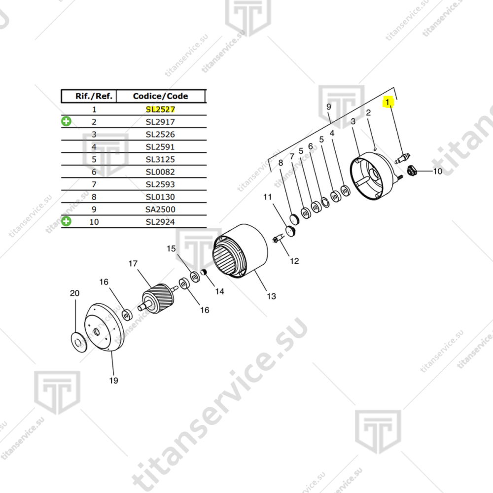 Вал для мясорубки Fimar 12/TS SL2527 - фото №2