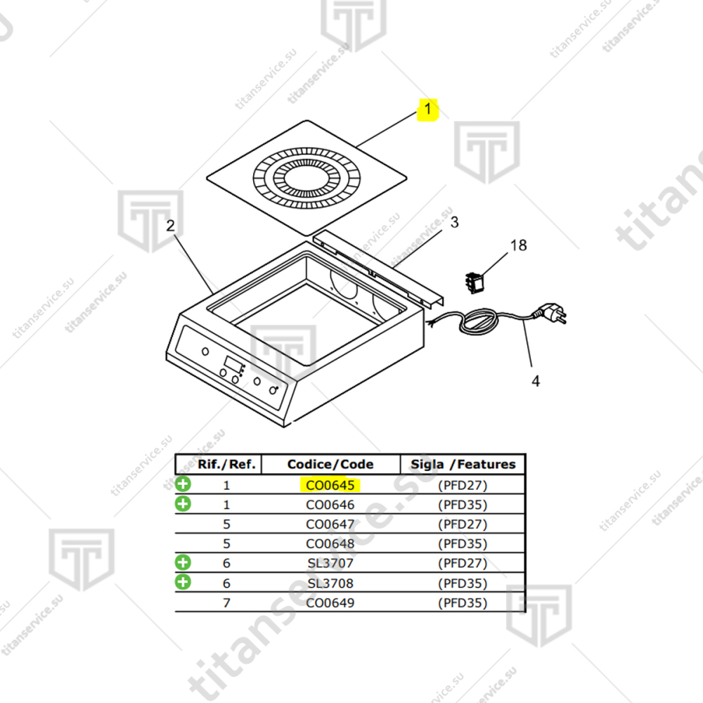 Стекло для плиты индукционной Fimar PFD/27 CO0645 - фото №1