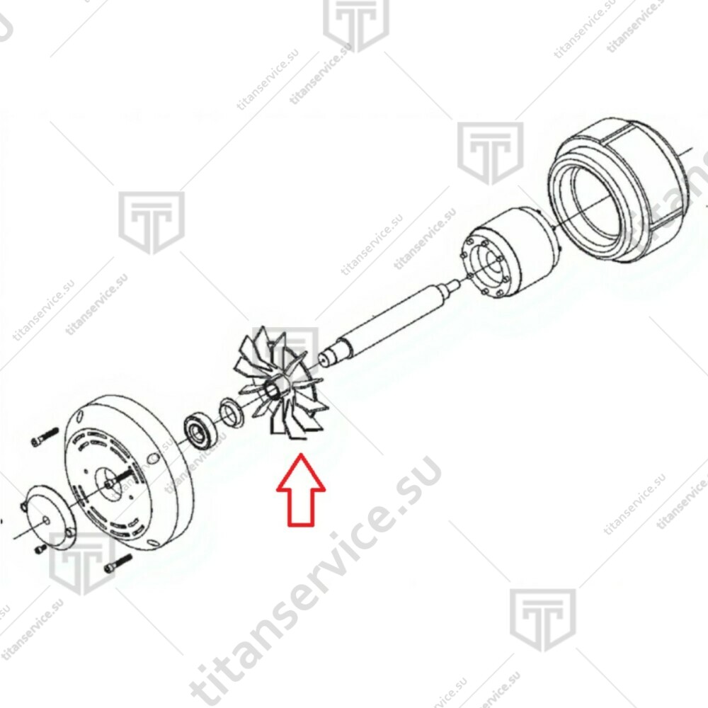 Крыльчатка для вала электродвигателя мясорубки SIRMAN ТС 12 MF2146 - фото №2