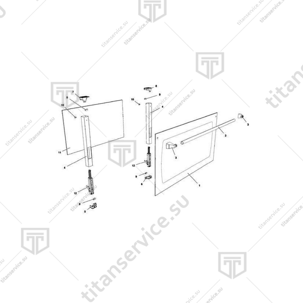 Дверь в сборе для печи конвекционной Unox XFT KDR1072A - фото №2