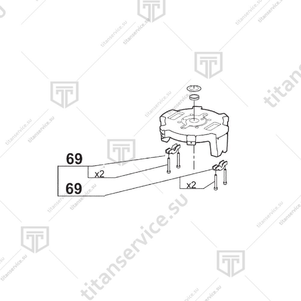 Узел поворотной скобы для куттера Robot Coupe R23/30/45/60 59223 - фото №1