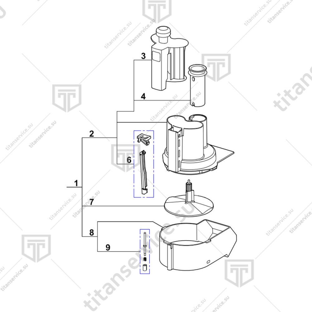 Бункер загрузочный в сборе для кухонного процессора Robot Coupe R211XL 27407 - фото №2