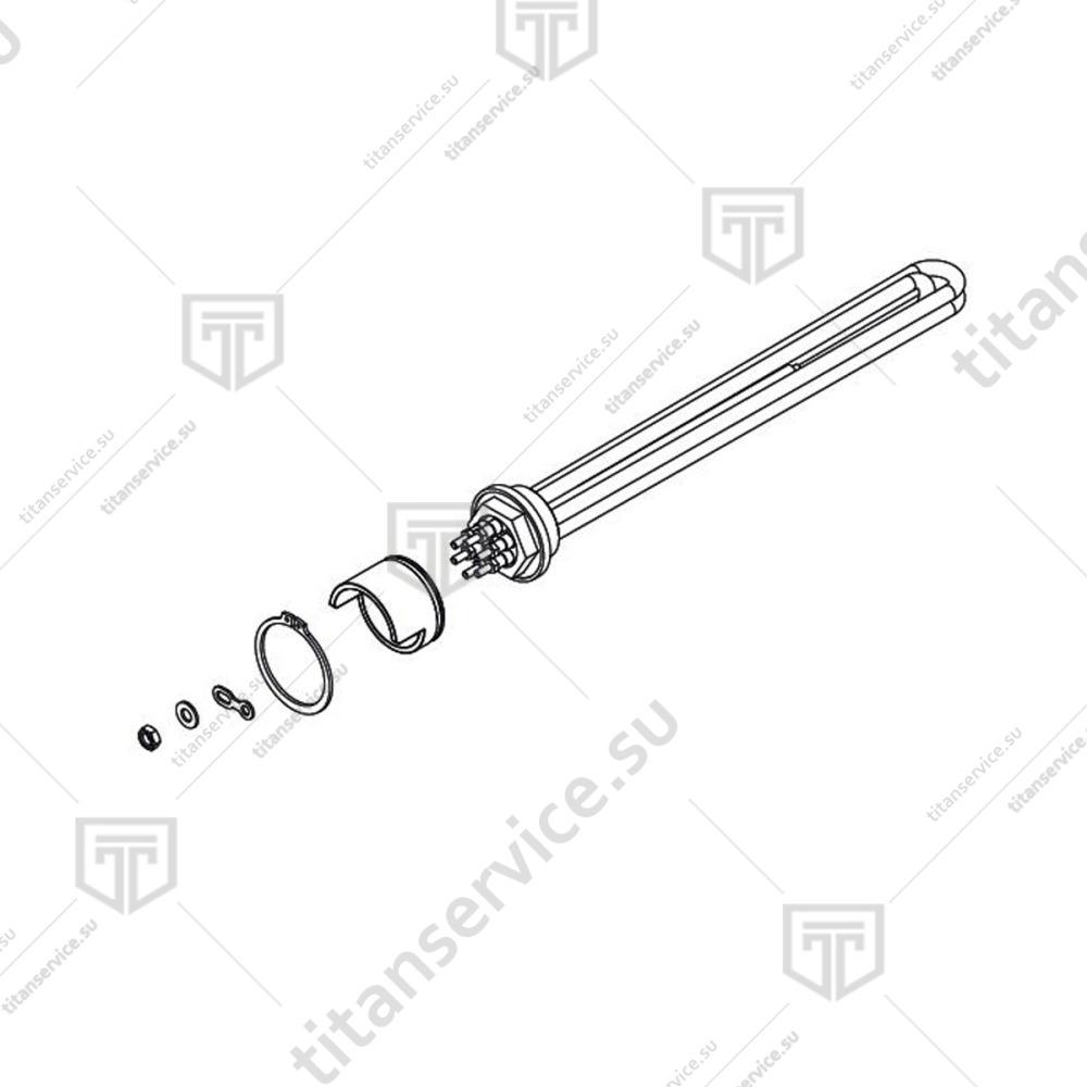 Тэн 3.5кВт в сборе для бойлера кофемашины Sanremo F18 KITRESCA3.5K - фото №1