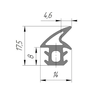 Уплотнение двери (1м.) для конвекционных печей Smeg Alfa