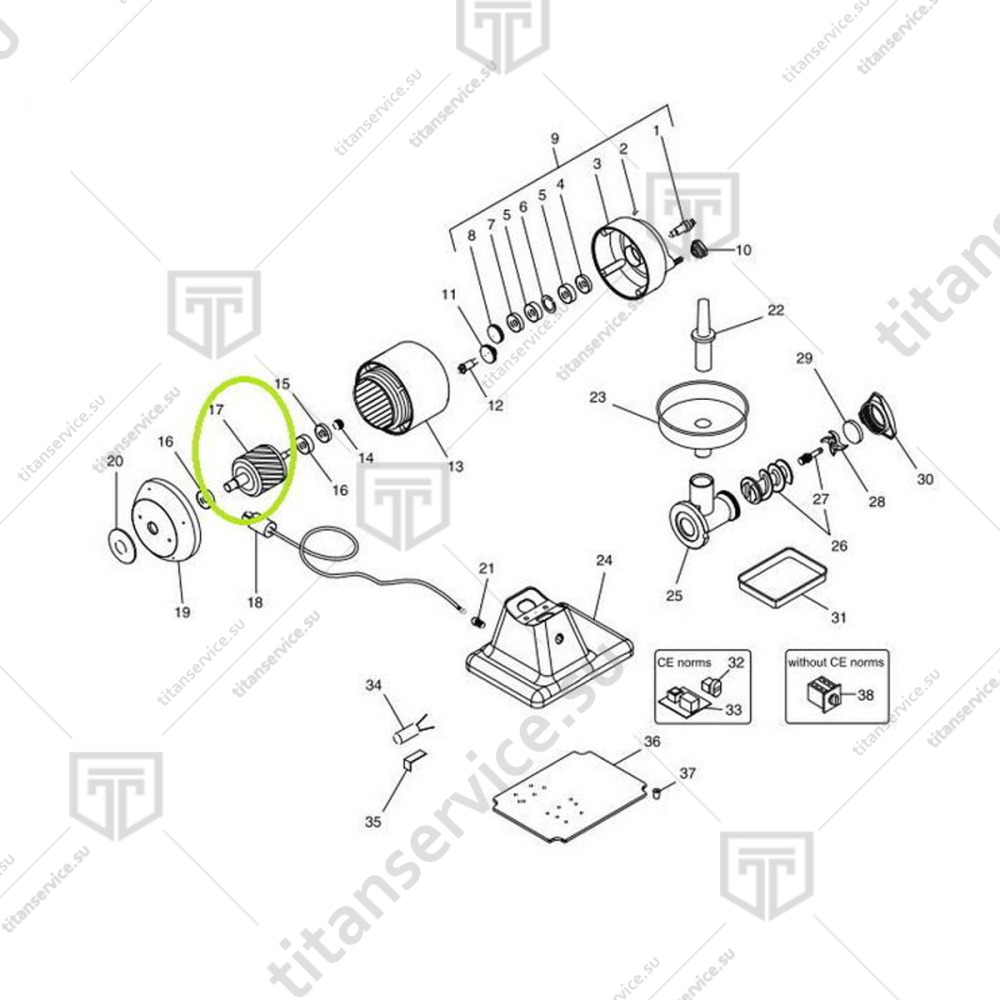Ротор для мясорубки Fimar 12/TS SA7400 - фото №1