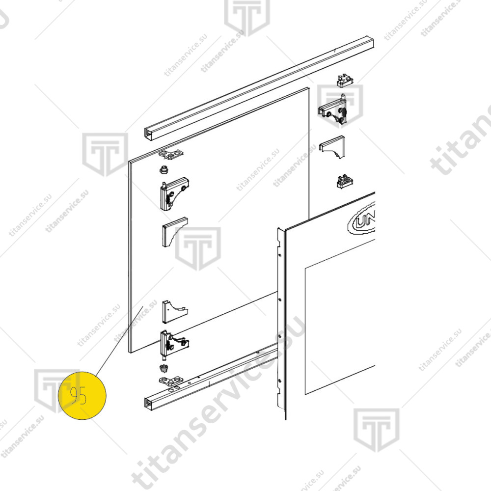 Стекло внутреннее для пароконвектомата Unox XVC 204 KVT1090A - фото №1