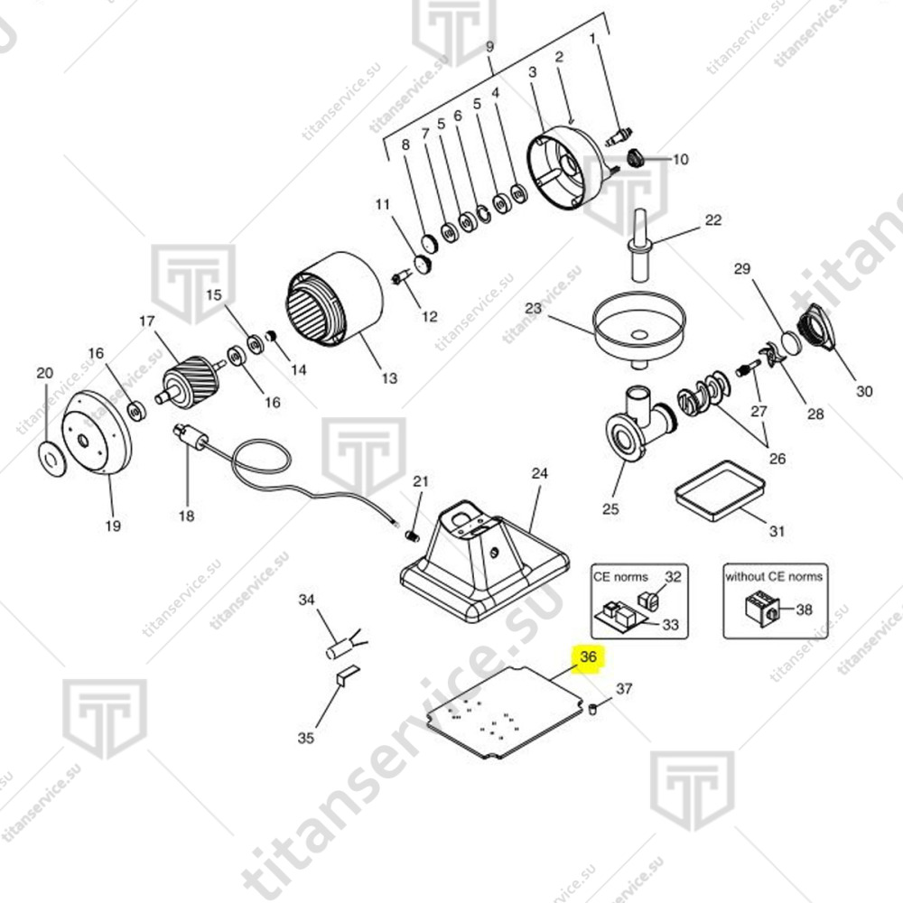 Крышка нижняя для мясорубки Fimar 12/TS SL2651 - фото №2