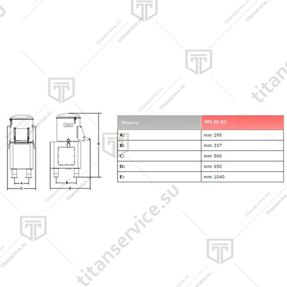 Картофелечистка SIRMAN PPJ 20 3Ф. CE на подставке - фото №3