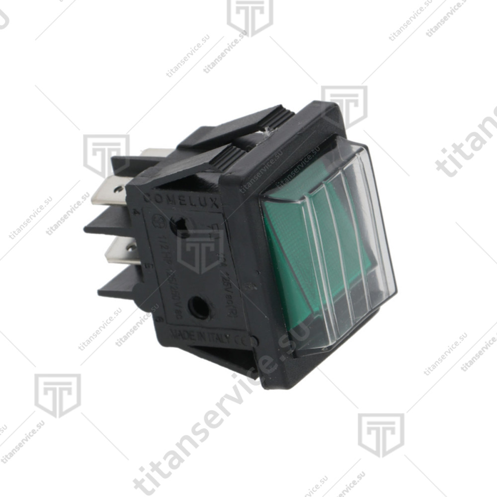 Кнопка импульсная зеленая 250V 16A для посудомоечной машины Dihr - фото №1