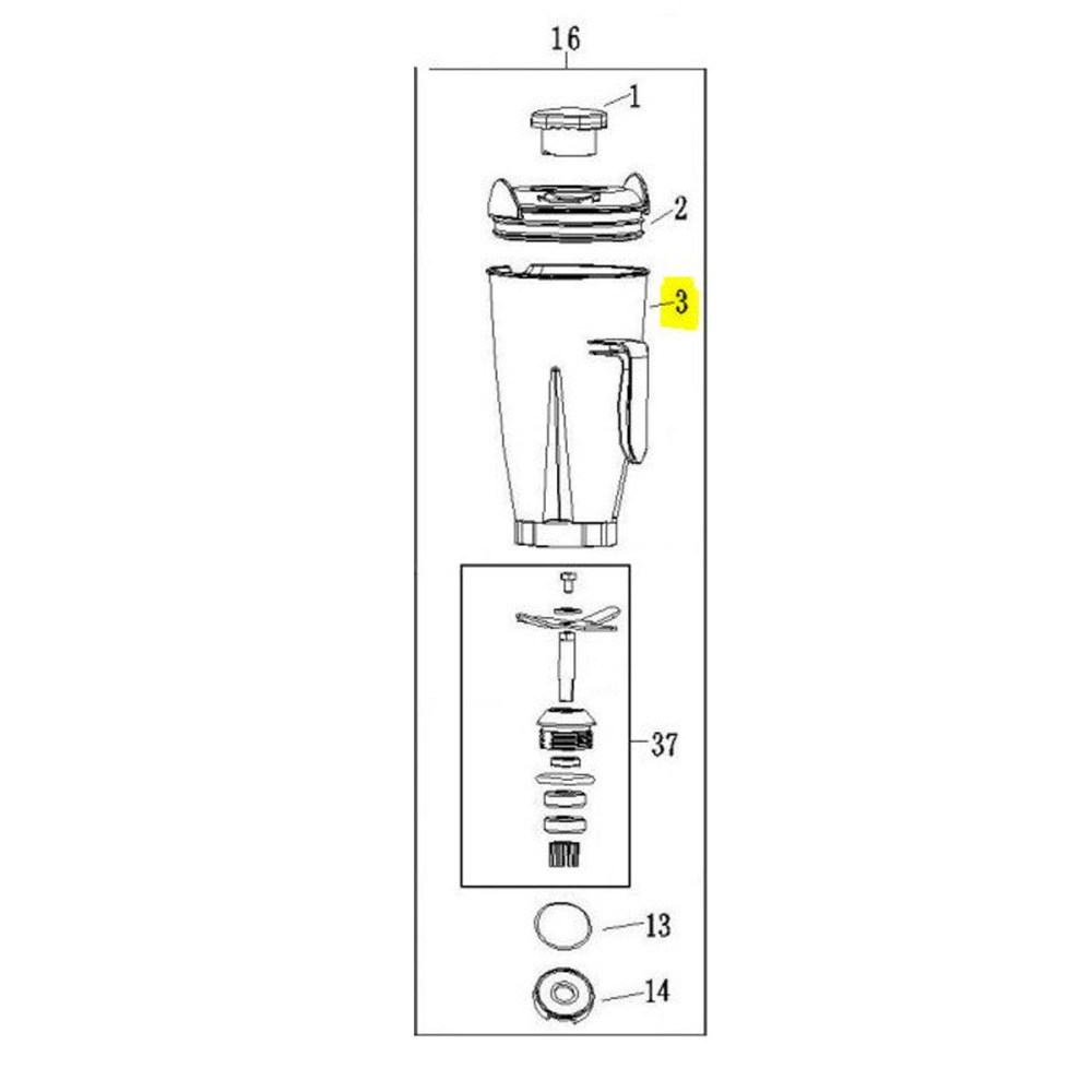 Стакан для блендера Fimar BL020/020B/021 CO6857