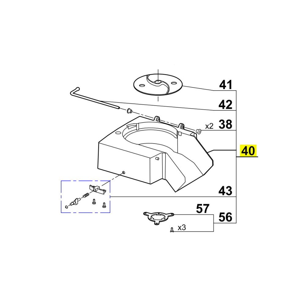 Корпус в сборе для кухонного процессора Robot Coupe R502 D 39820