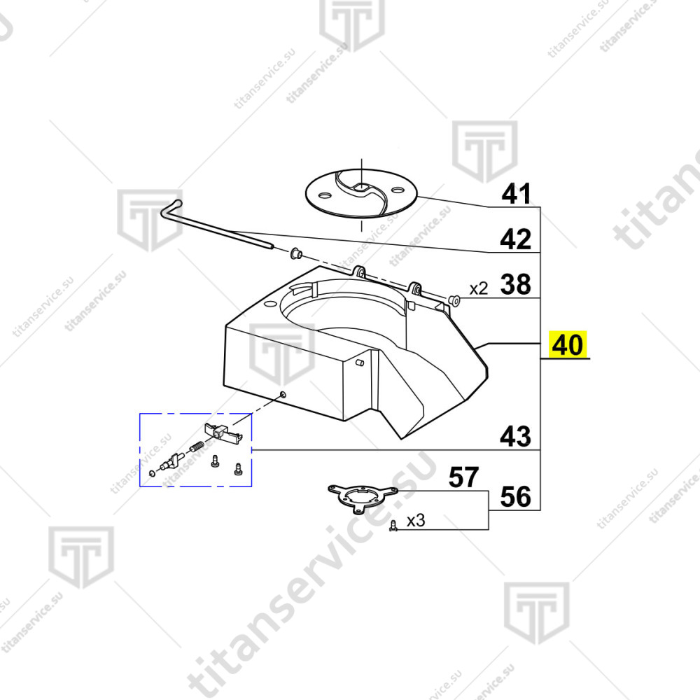 Корпус в сборе для кухонного процессора Robot Coupe R502 D 39820 - фото №1