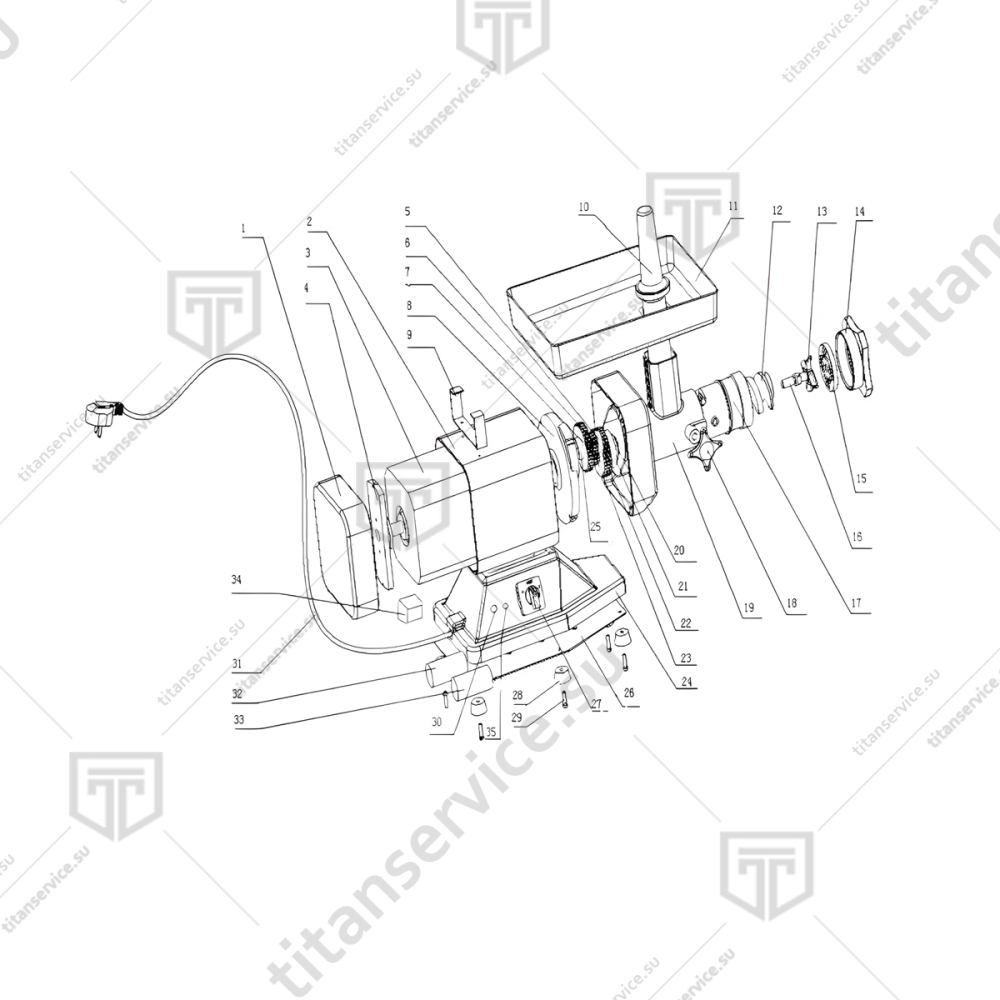 Шнек и ось для мясорубки Viatto HM-22 - фото №2
