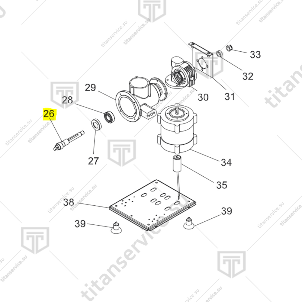 Ось для мясорубки Fimar 32/RS/TN SL3463 - фото №1