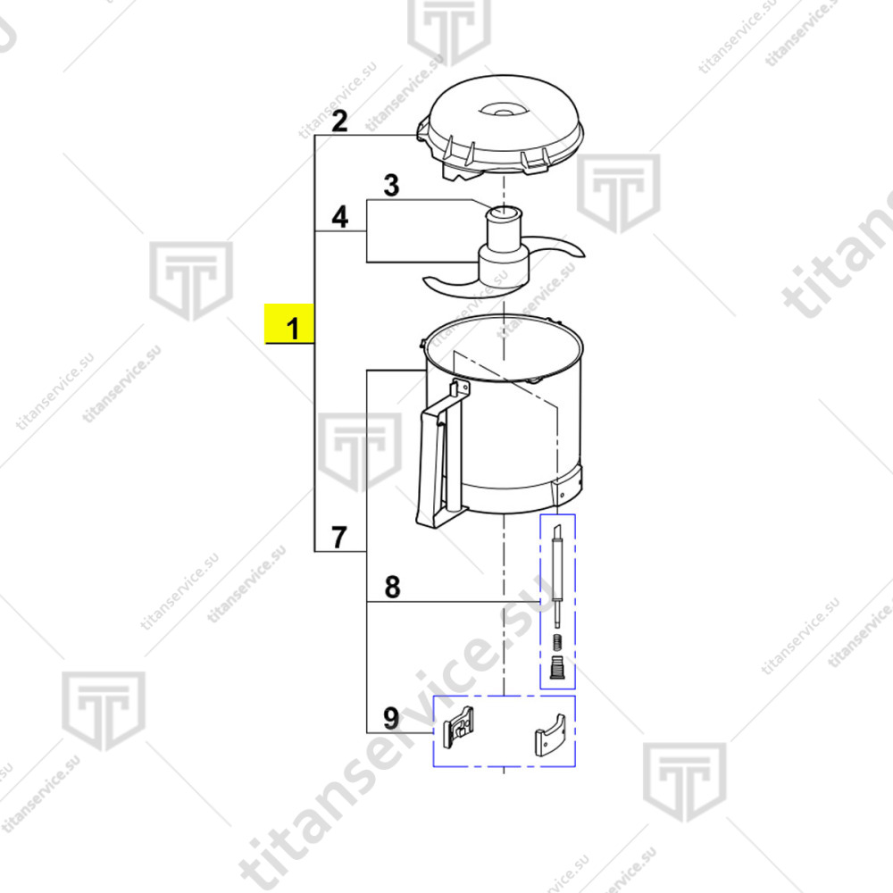 Чаша в сборе для кухонного процессора Robot Coupe R402 27342 - фото №1