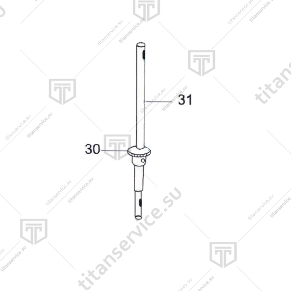 Вал в сборе с шестерней для тестомеса спирального MEC SK-30/65 - фото №1