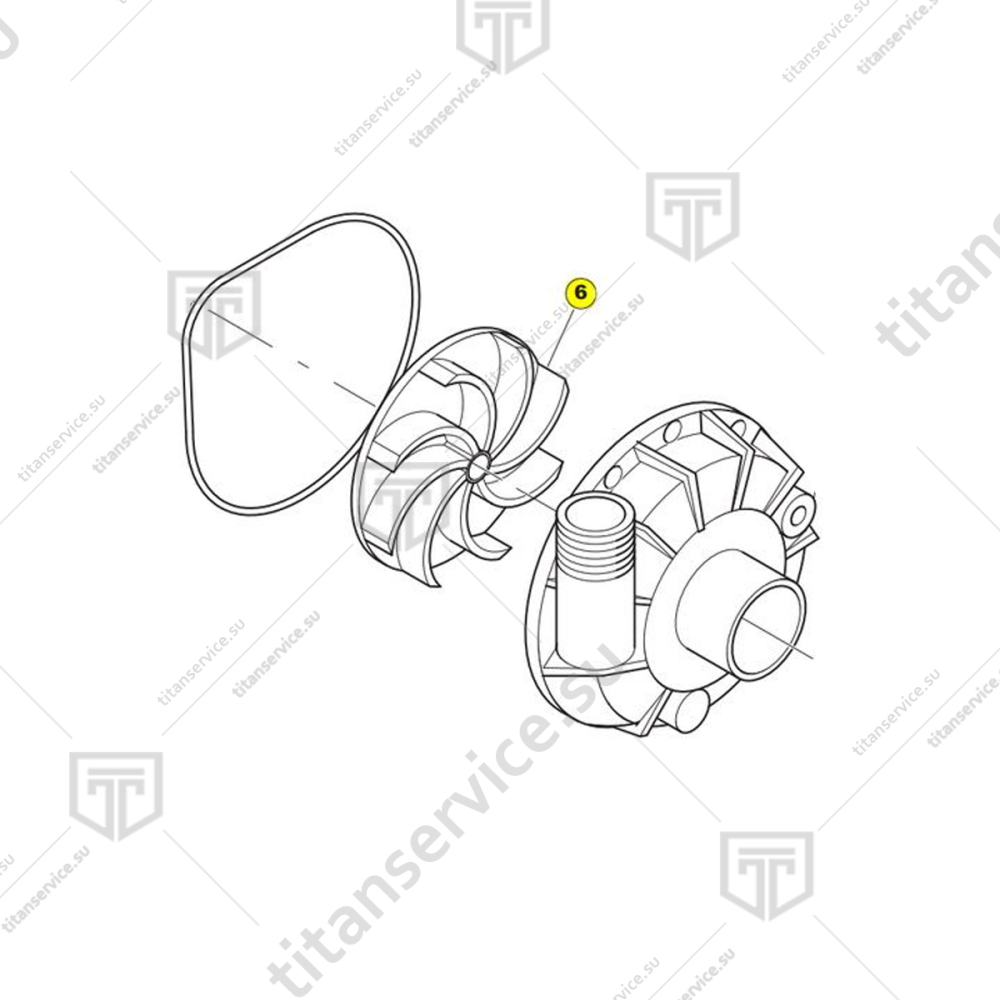 Крыльчатка помпы для котломоечной машины Apach Cook Line AK902 TT922RU 41991 - фото №1