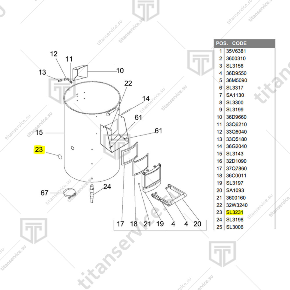 Заглушка для картофелечистки Fimar PPF/25 SL3231 - фото №1