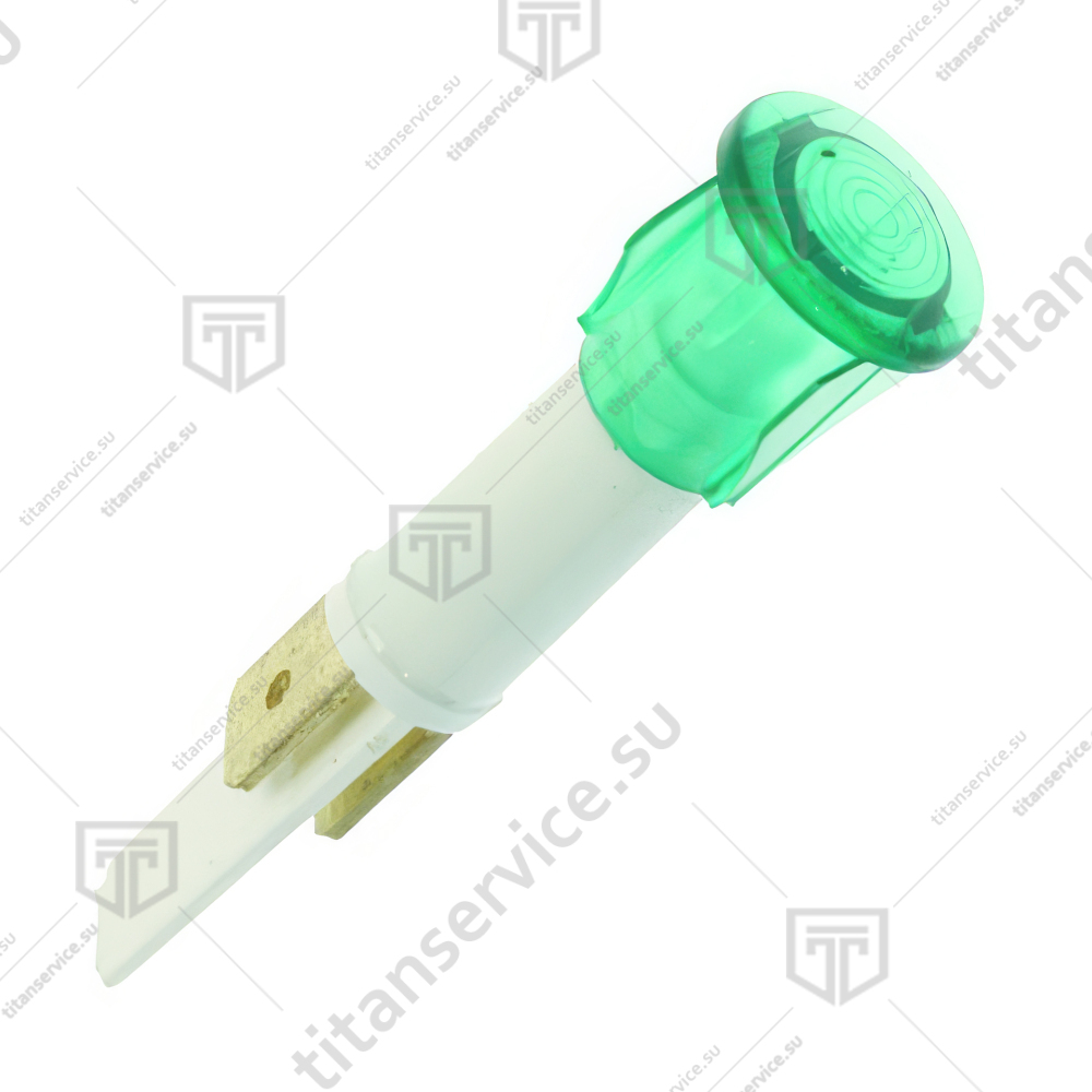 Лампа сигнальная зеленая ø 10 мм 230 В - фото №1