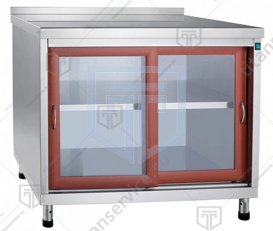 Стол-тумба купе СТК-2Д нерж, двери ламинат - фото №1