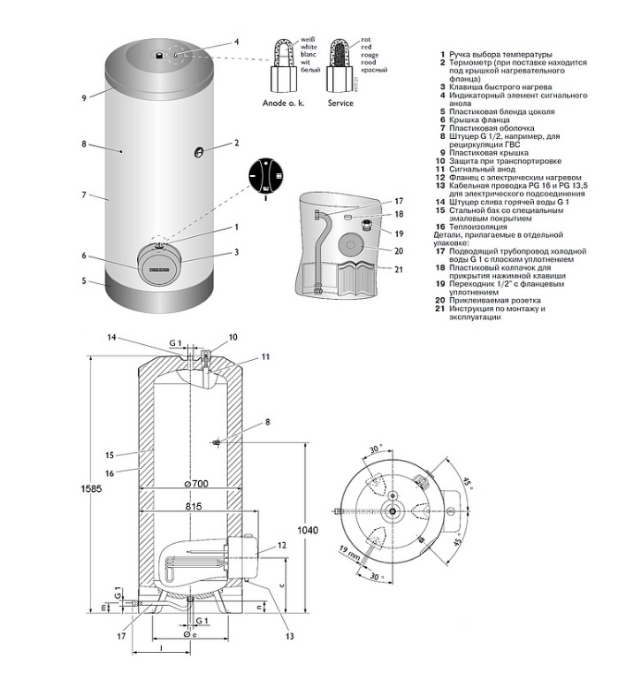 Водонагреватель накопительный напольный Stiebel Eltron SHW 300 S
