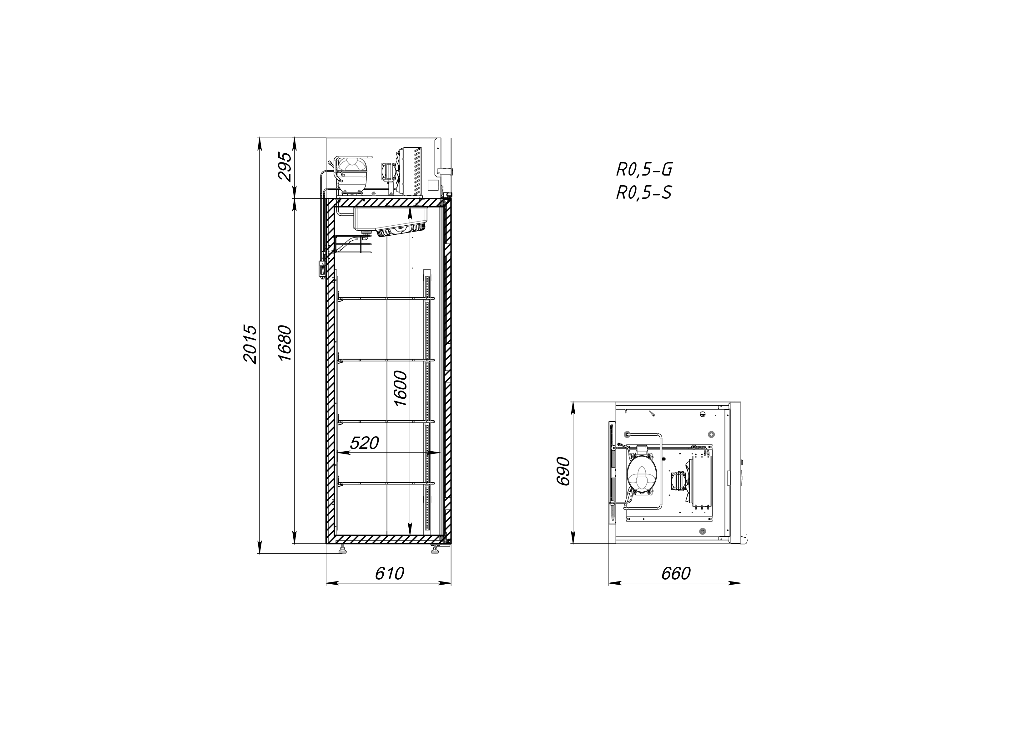 Шкаф холодильный с глухой дверью АРКТО R0.5-S - фото №2