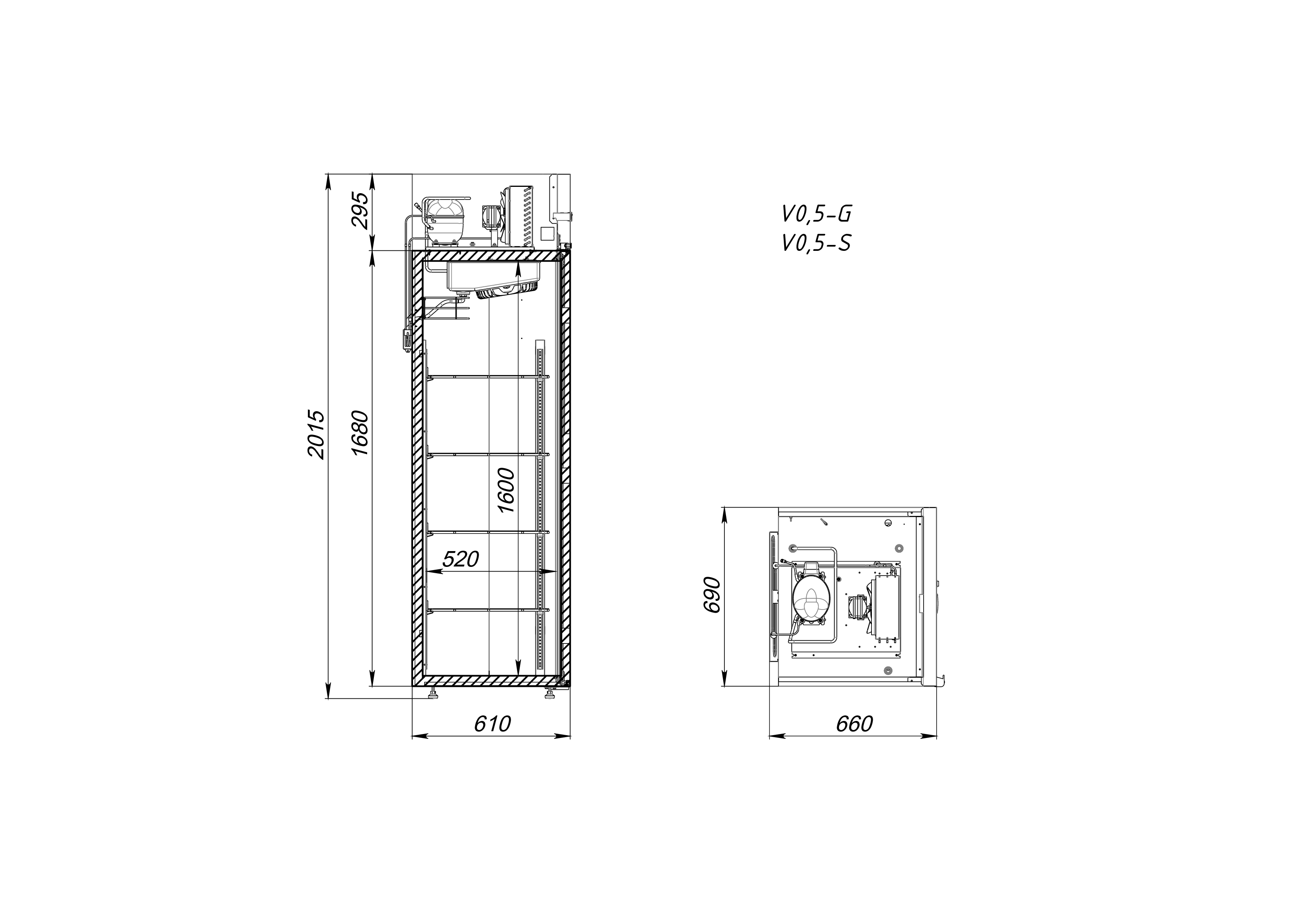 Шкаф холодильный с глухой дверью АРКТО V0.5-G - фото №2