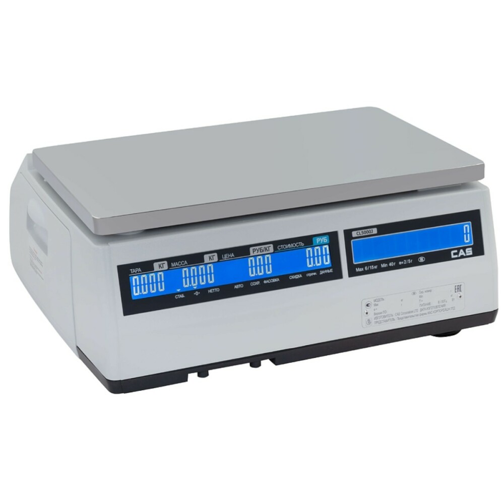 Весы торговые электронные CAS CL5000J-15IB TCP-IP (15 кг) - фото №1