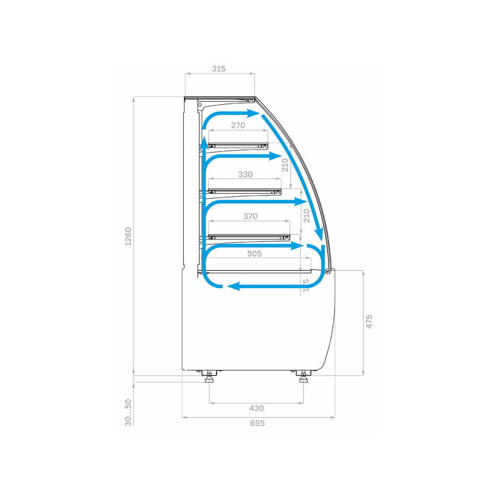 Витрина холодильная Полюс K70 VM 0,9-1 LIGHT версия 2.0 9005-0109 - фото №2