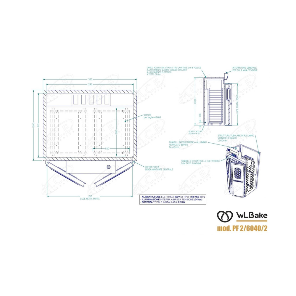 Камера расстоечная без пола WLBake PF 2/4060/2 - фото №3