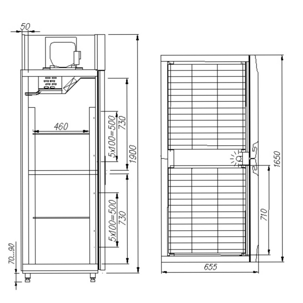 Шкаф комбинированный с глухой дверью Carboma RF1120 RAL9006 - фото №2