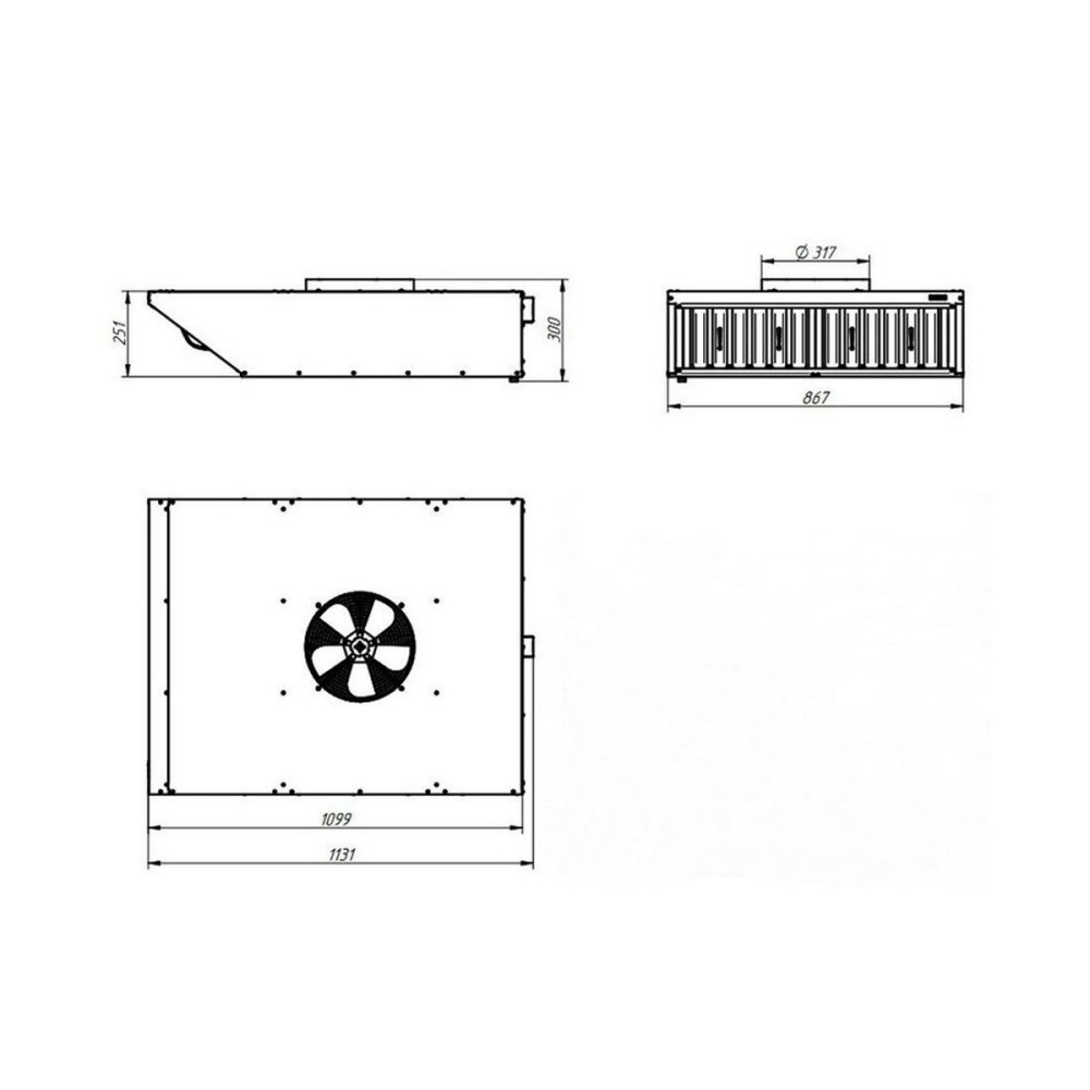 Зонт вытяжной встраиваемый Abat ЗВВ-10-6/4П 21000005530 - фото №3