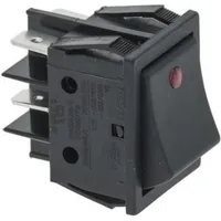 Переключатель, 4 конт, фикс, 2-пол, 16A 250V черный