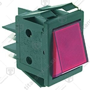 Переключатель, 4 конт, фикс, 2-пол,16A 250V красный - фото №1