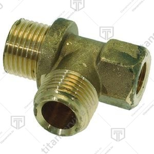 Фитинг-тройник 1/2"M-1/2"M-1/4"F - фото №1