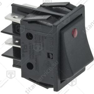 Переключатель, 4 конт, фикс, 2-пол, 16A 250V черный - фото №1